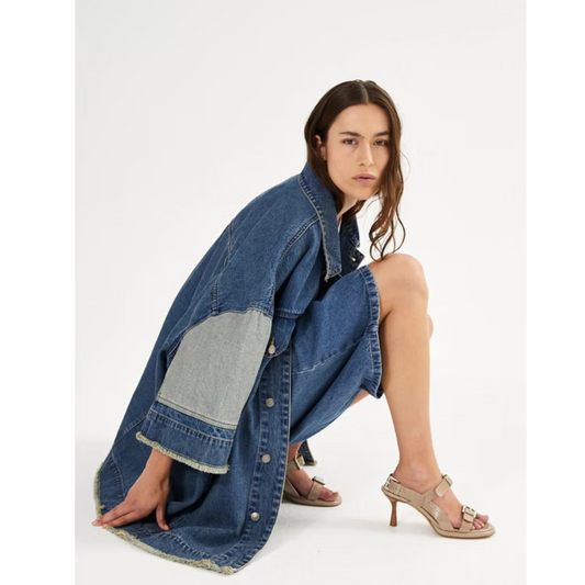 Oya Denim Kimono Jacket | Washed Indigo