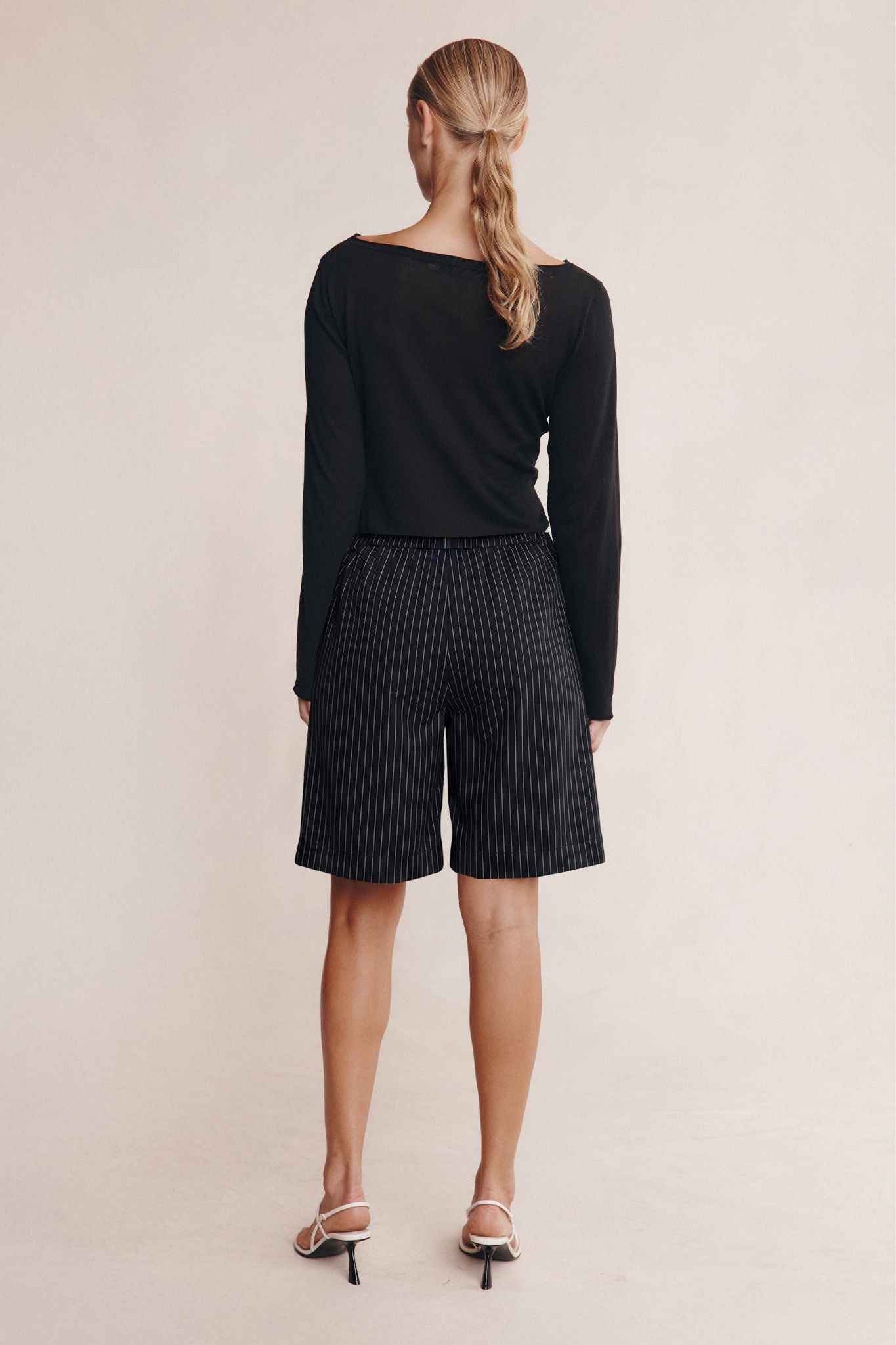 Nara Short | Black Pinstripe