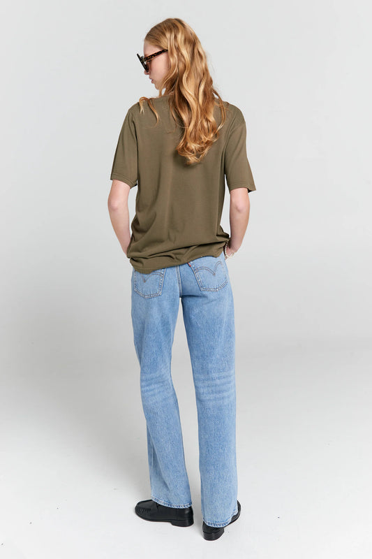 Embroidered Runaway Girl Classic T-Shirt | Hunter Green