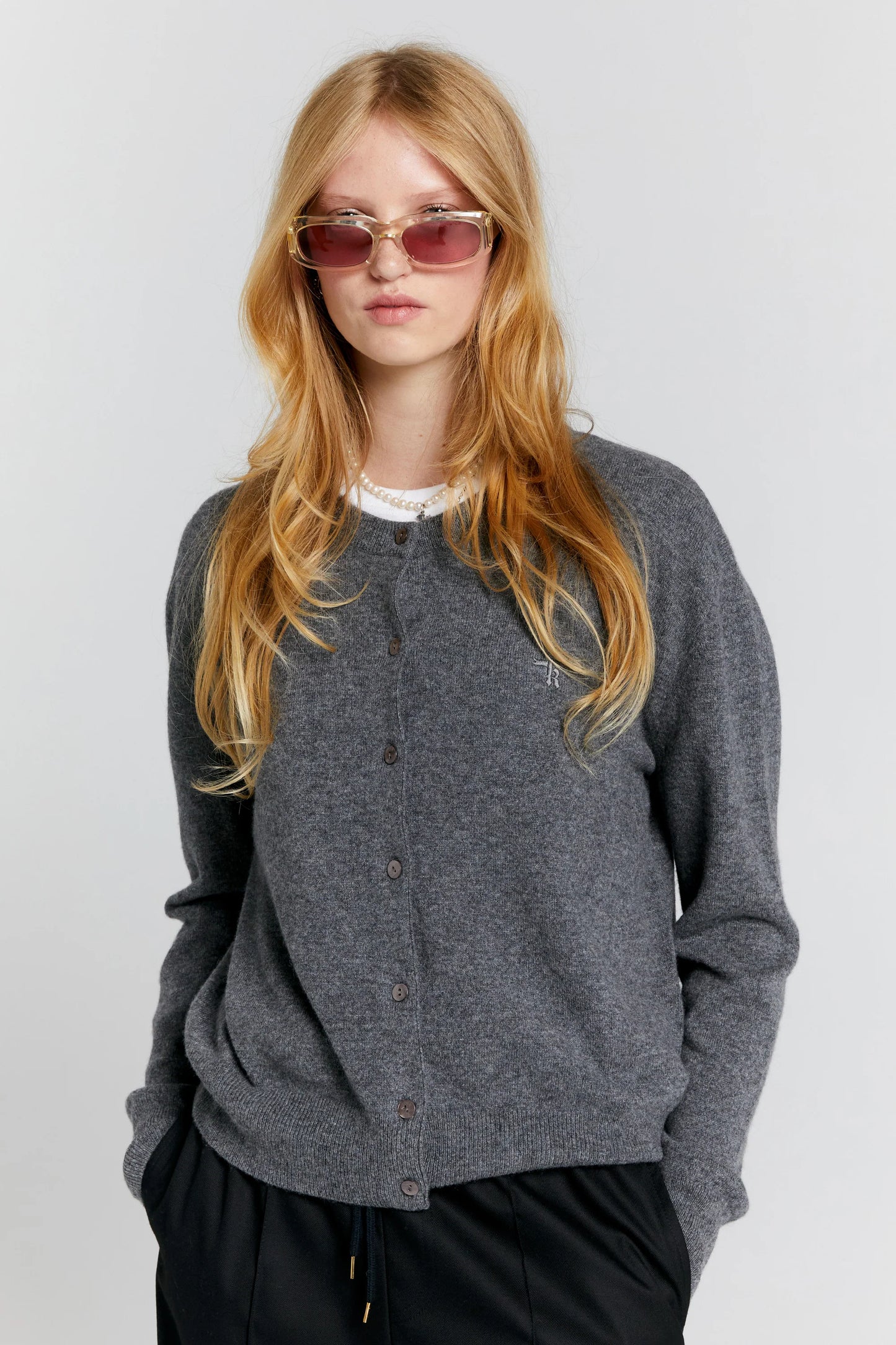 Posy Cashmere Cardigan | Charcoal