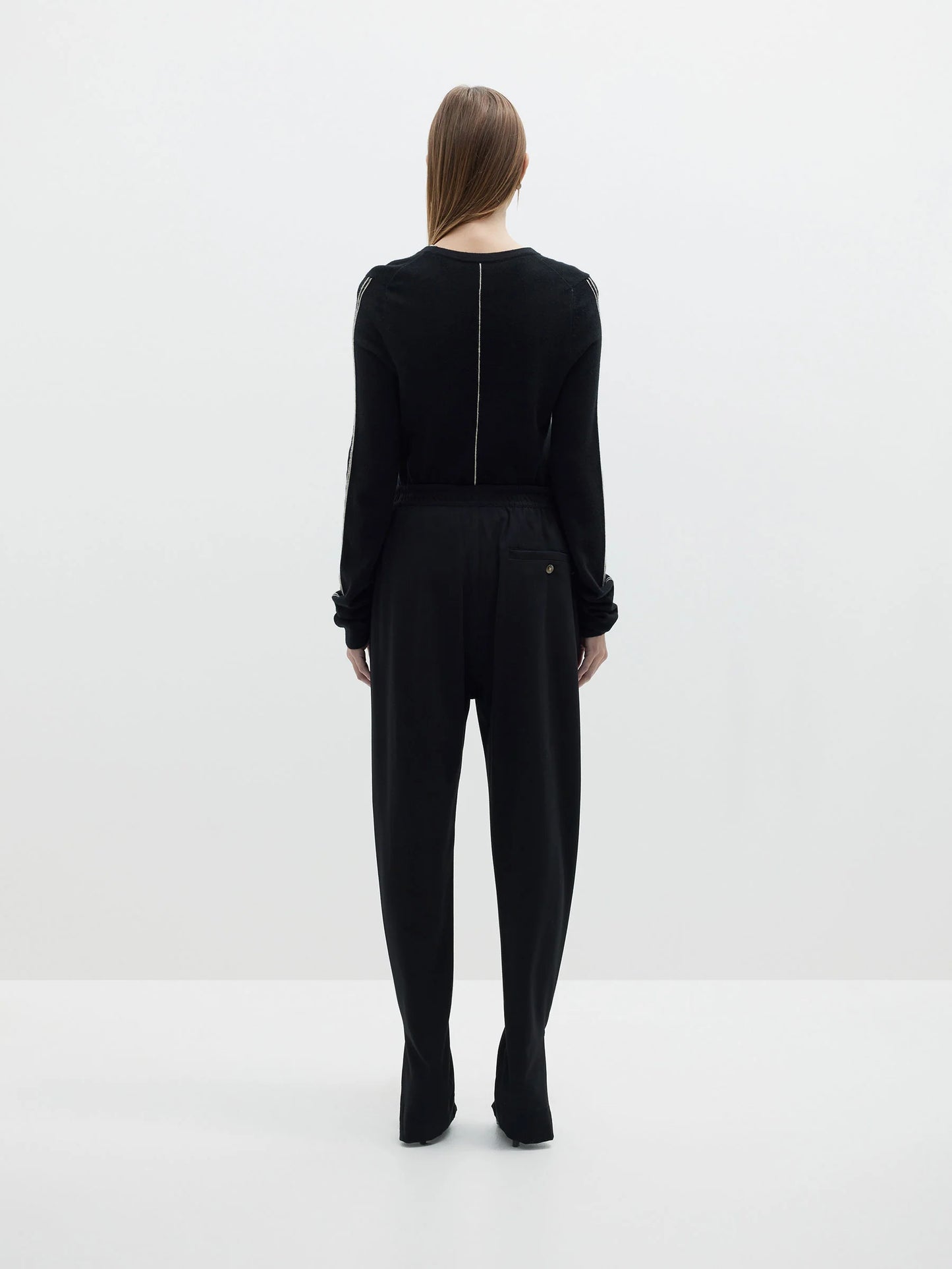 Viscose Jersey Zip Hem Pant | Black
