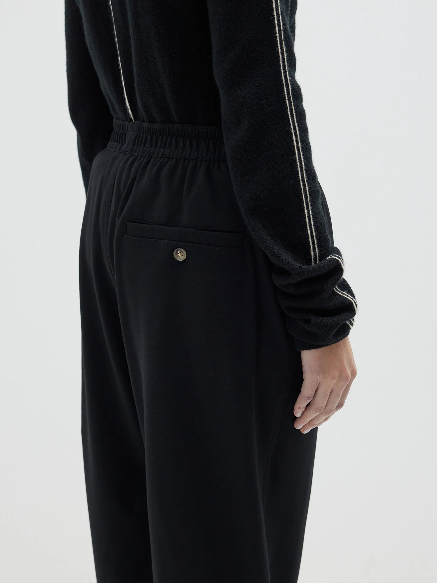 Viscose Jersey Zip Hem Pant | Black