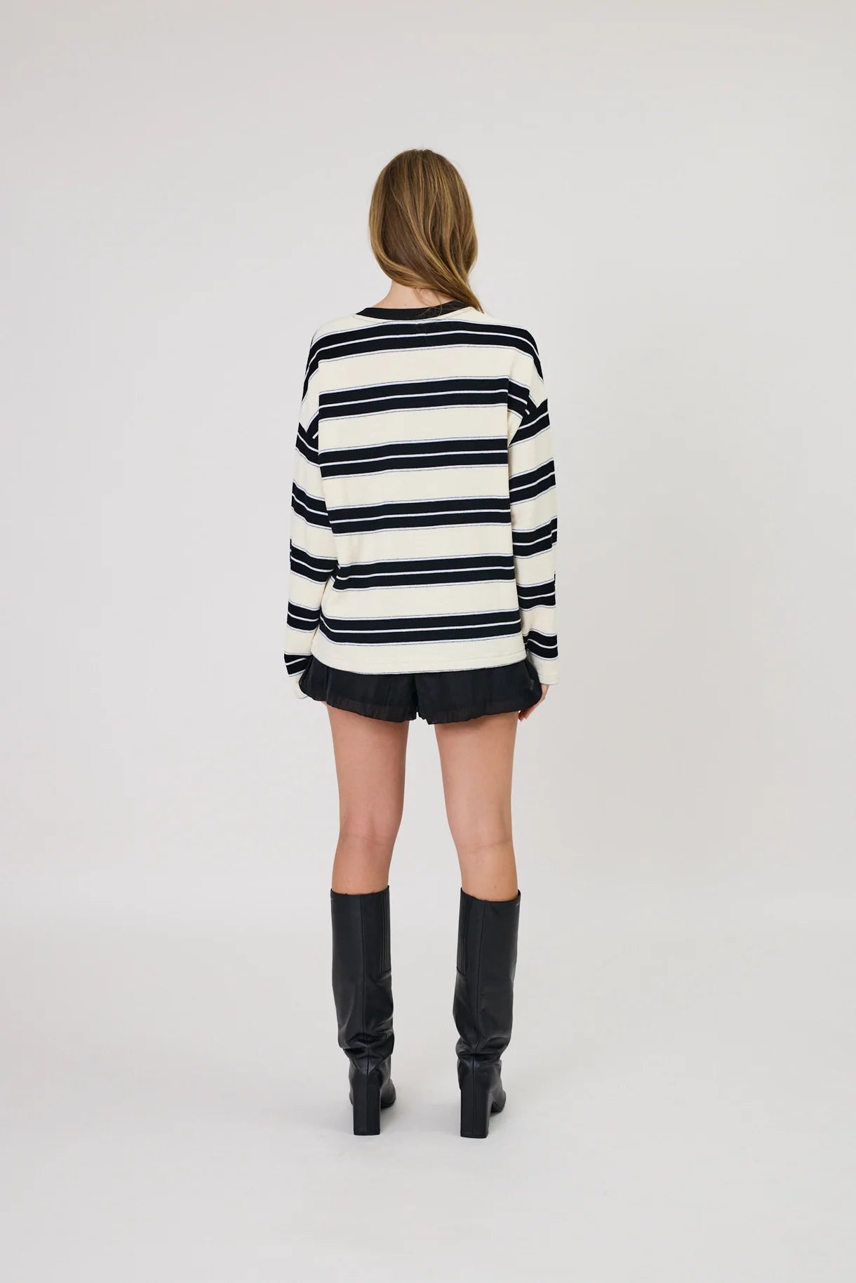 Miller Long Sleeve | Ivory/Black Stripe
