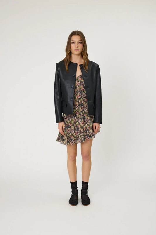 Alina Blazer | Black Leather