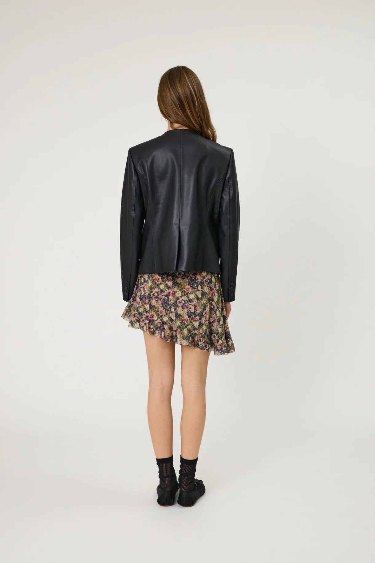 Alina Blazer | Black Leather