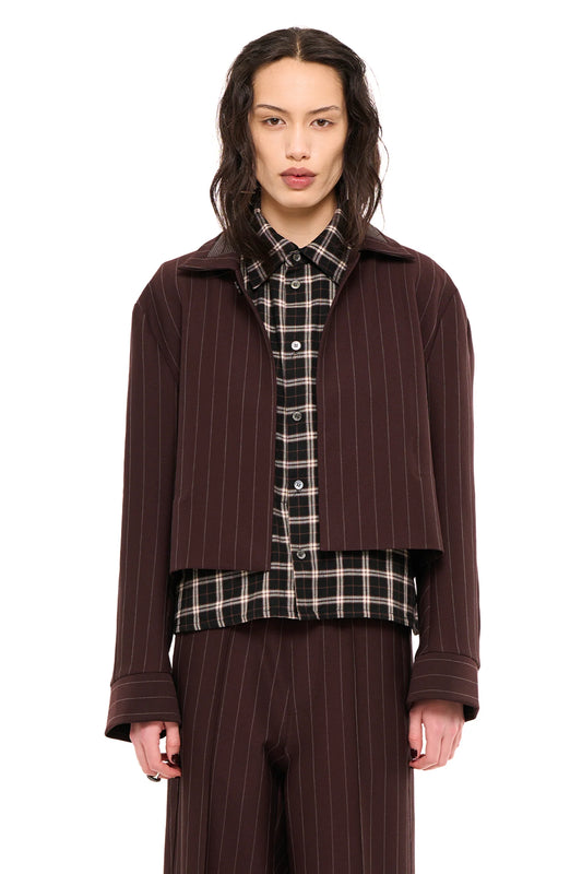Hero Jacket Bonded Pinstripe | Chocolate