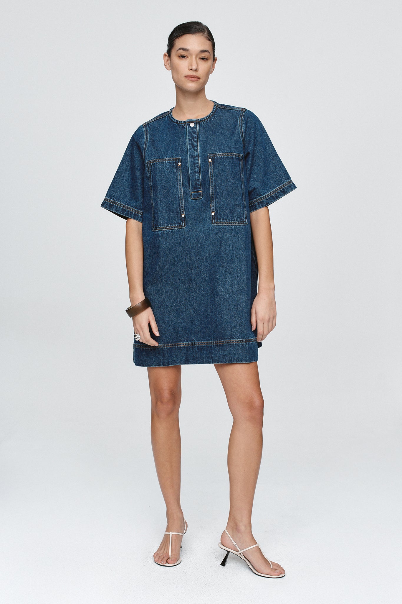 Patch Pocket Dress | Classic Blue
