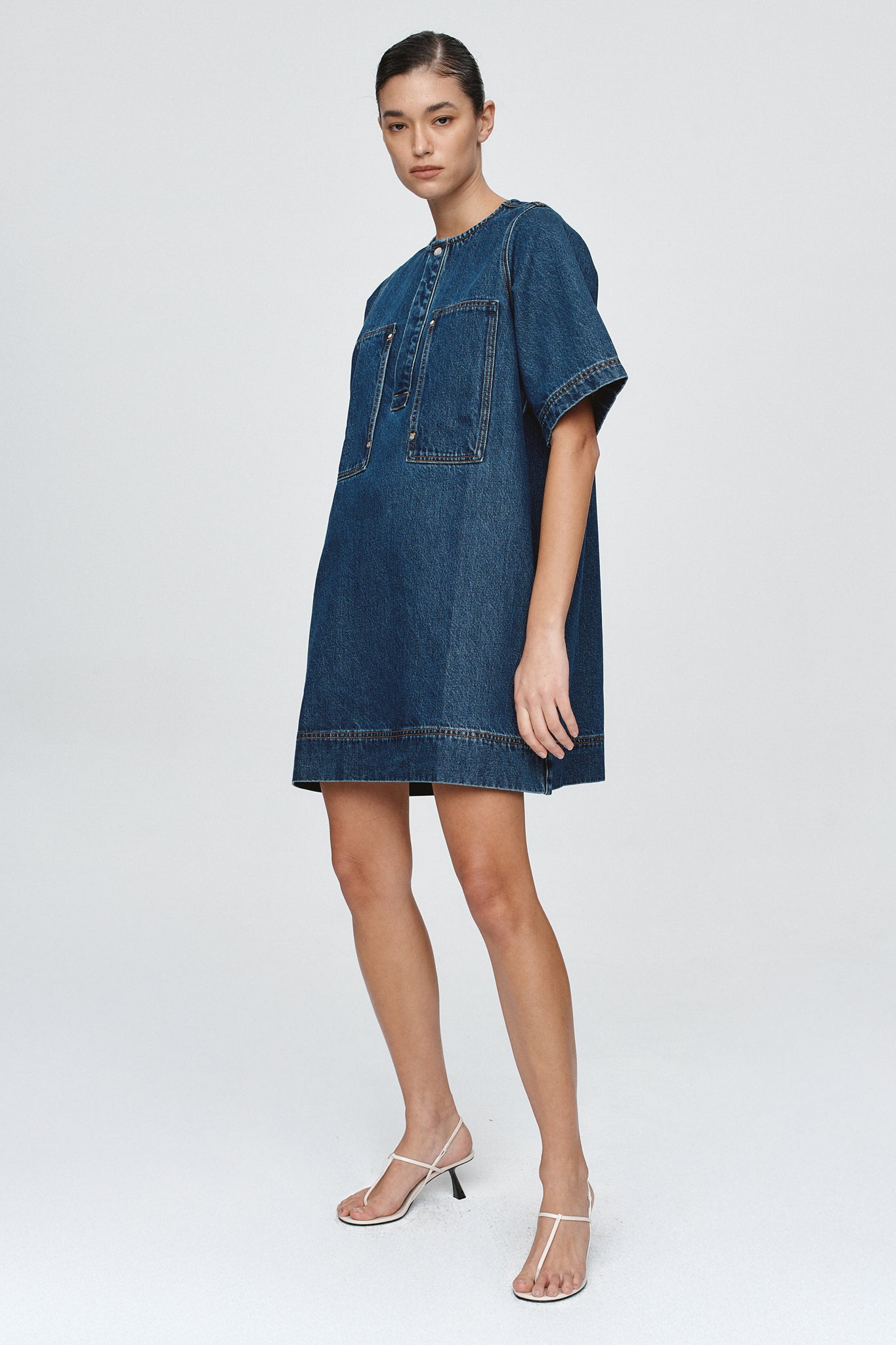 Patch Pocket Dress | Classic Blue