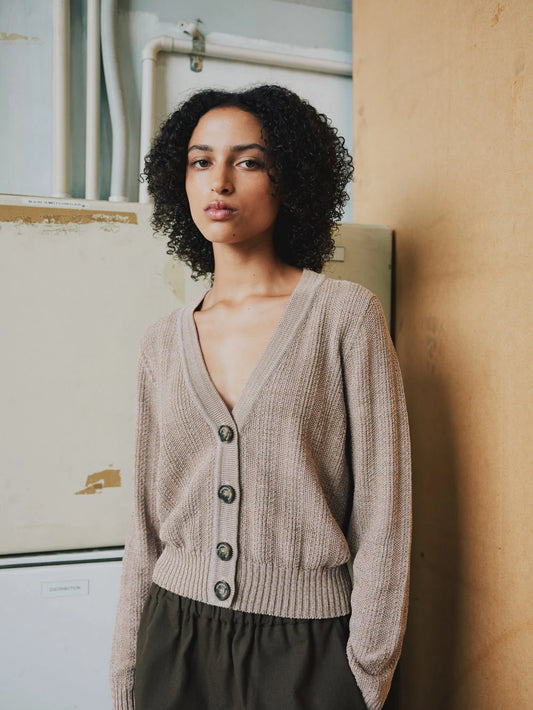Cotton Stippling Cardi | Tankard Fleck