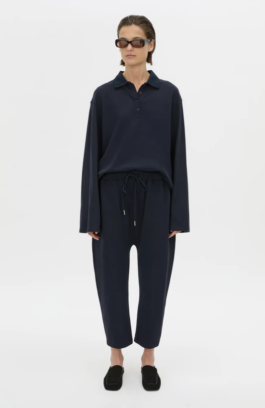 Moreno Long Sleeve Polo Top | Navy