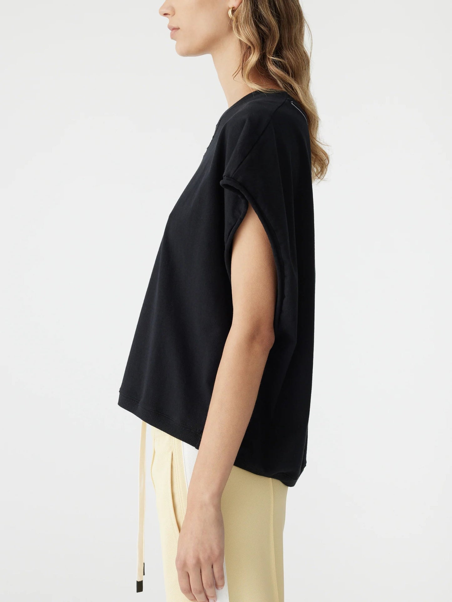 bassike | Boxy Cut Off Tank | Black | Palm Boutique