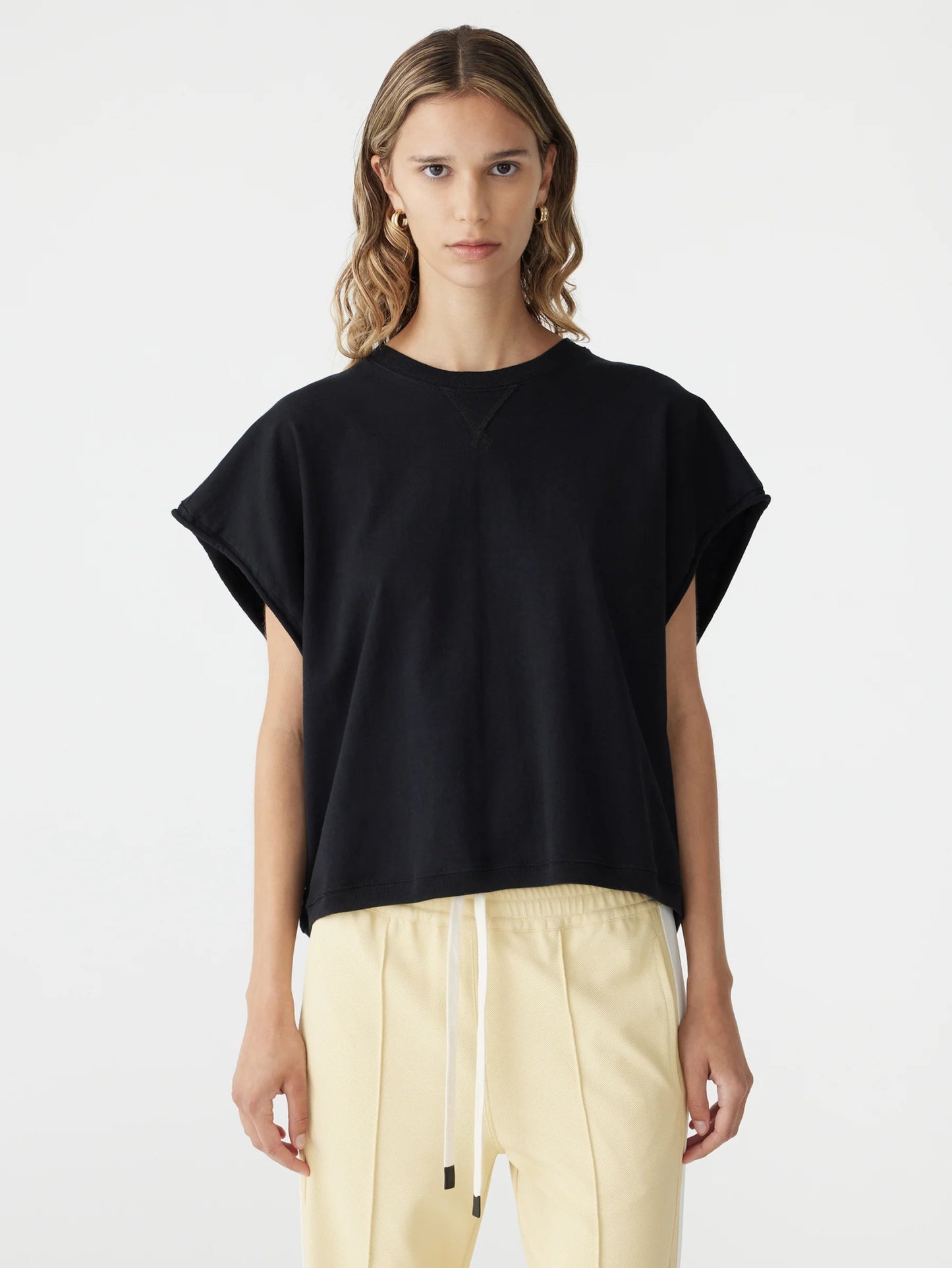 bassike | Boxy Cut Off Tank | Black | Palm Boutique