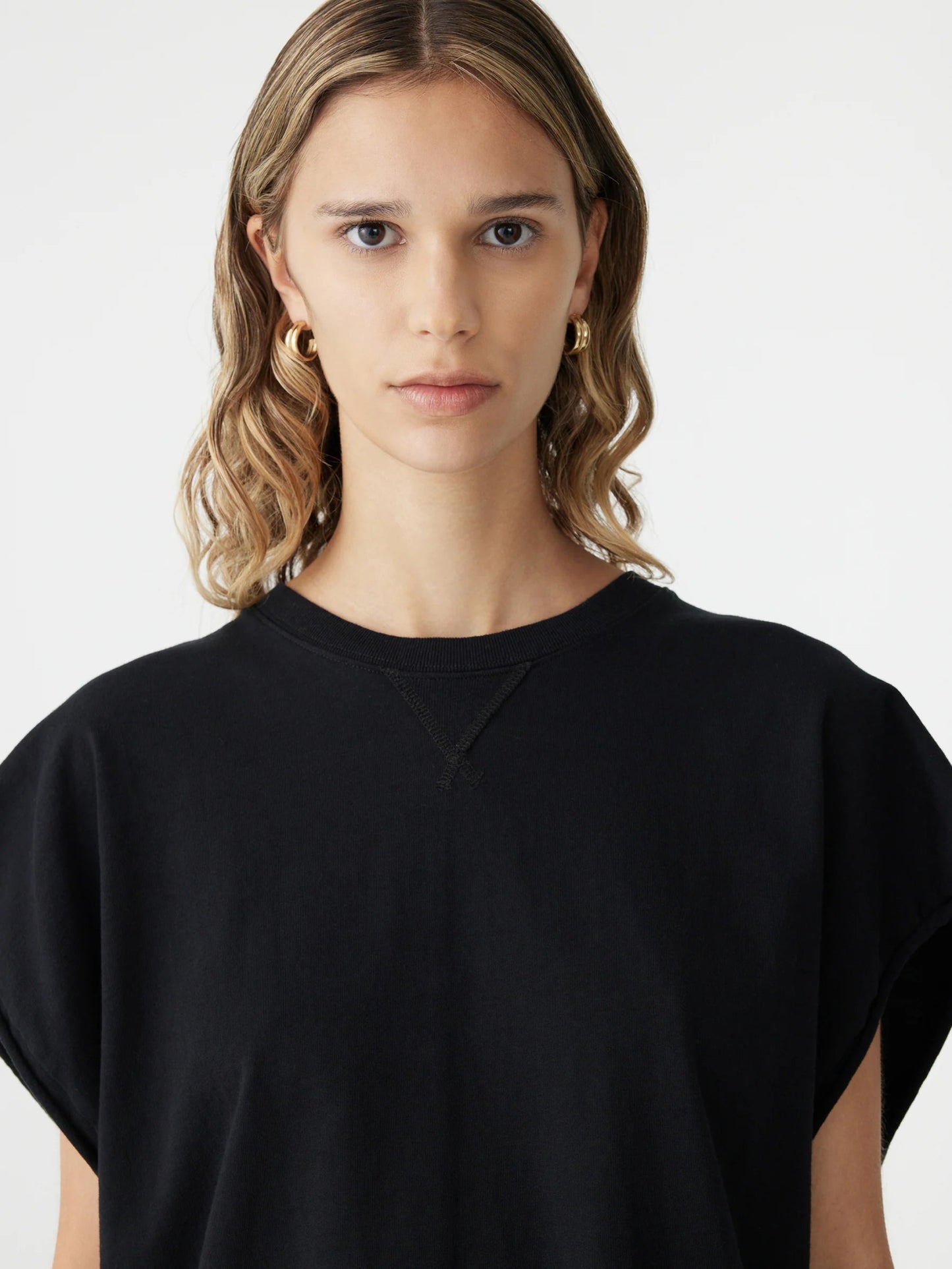 bassike | Boxy Cut Off Tank | Black | Palm Boutique