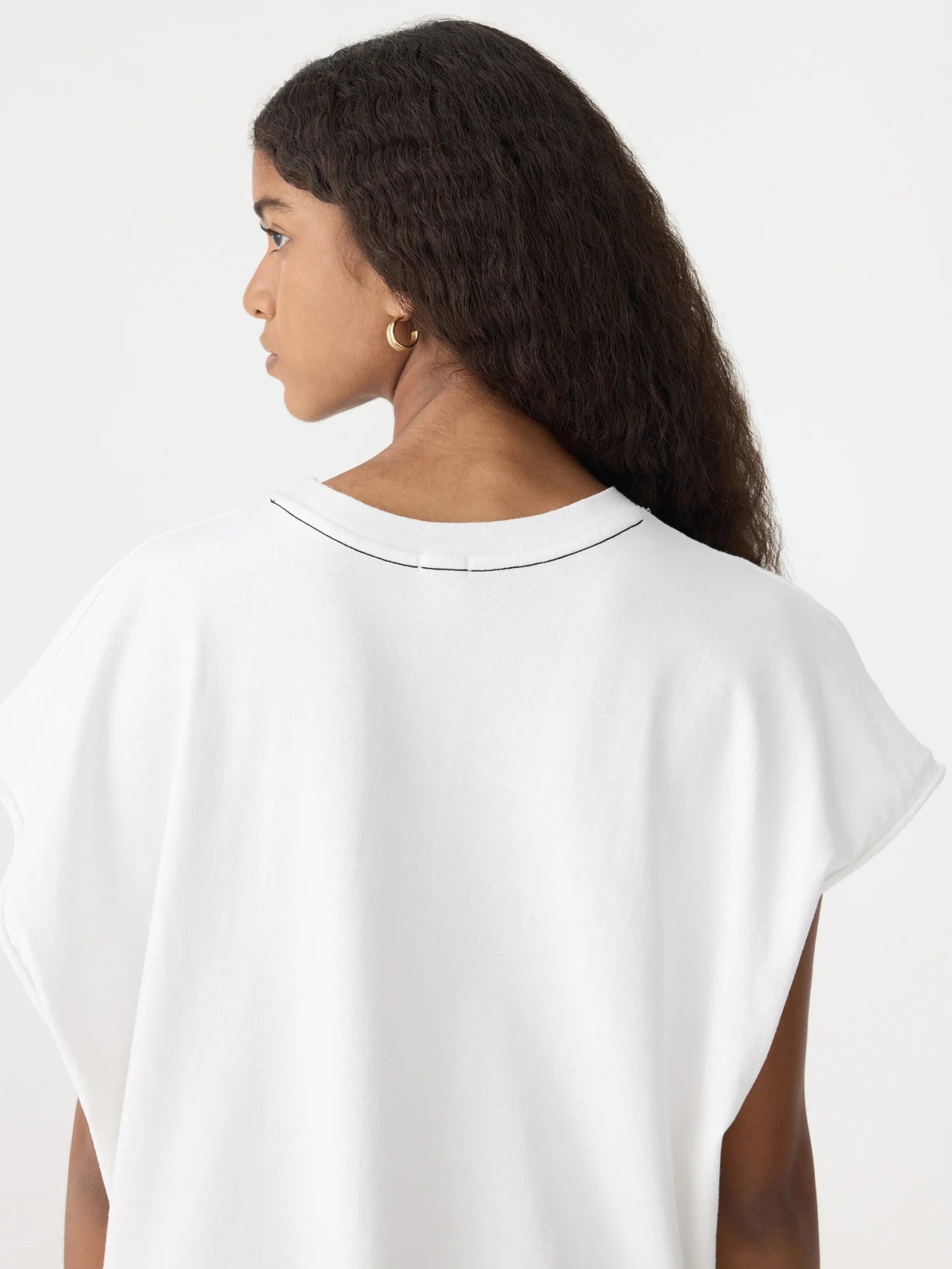 bassike | Boxy Cut Off Tank | White | Palm Boutique