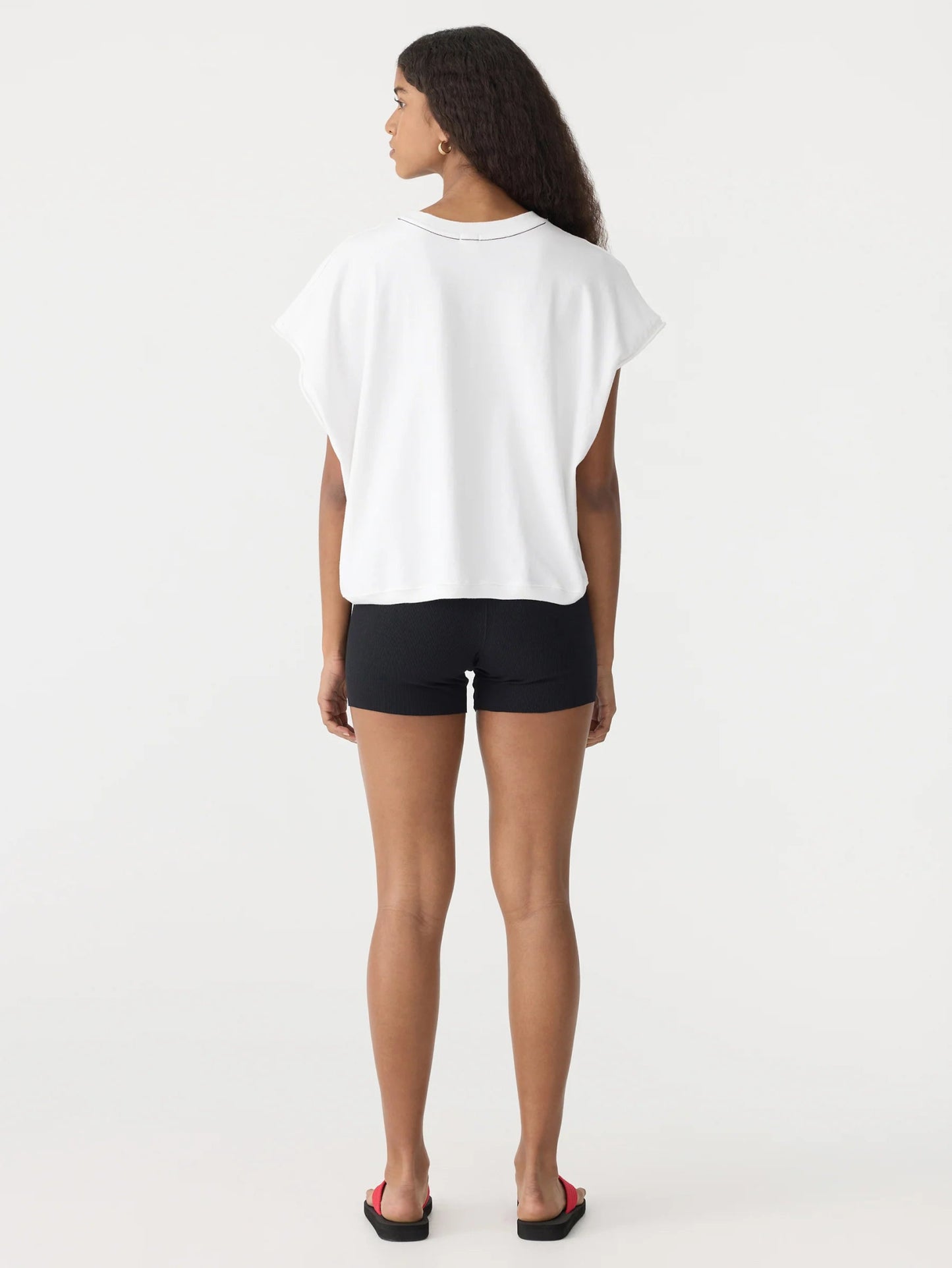 bassike | Boxy Cut Off Tank | White | Palm Boutique
