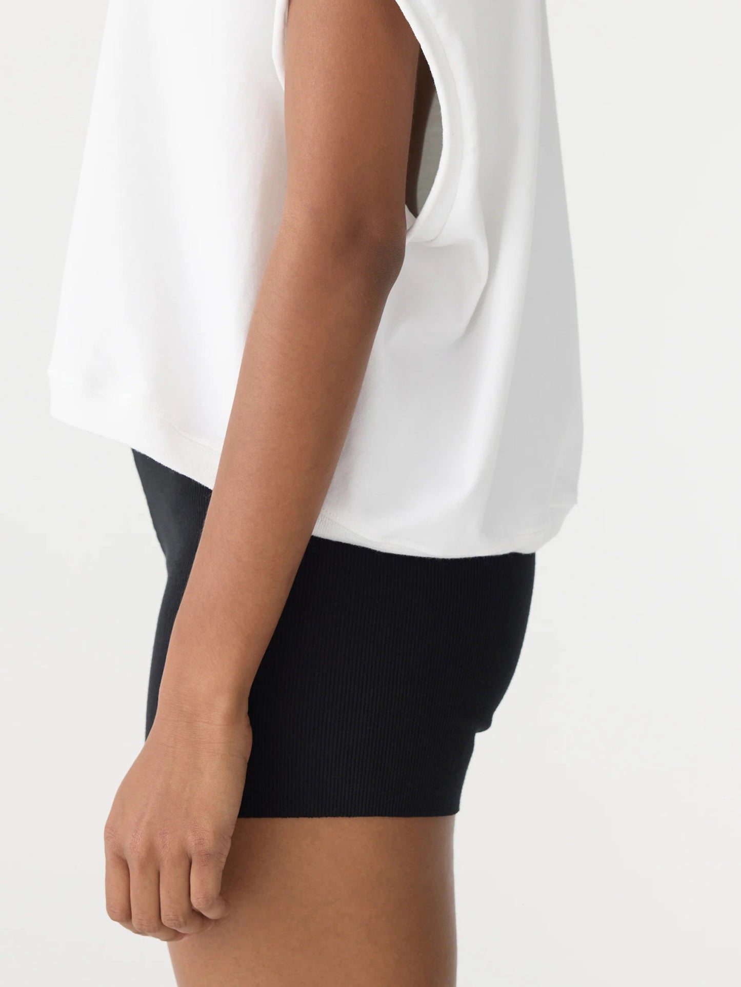 bassike | Boxy Cut Off Tank | White | Palm Boutique