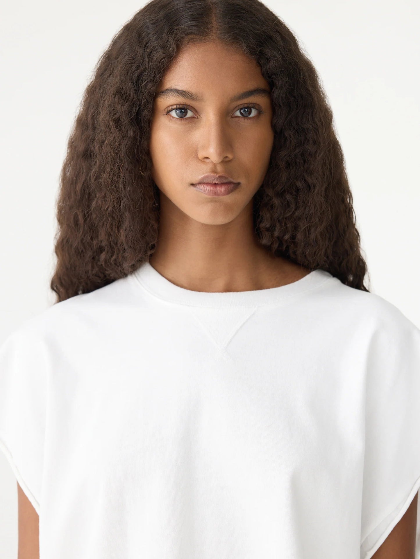 bassike | Boxy Cut Off Tank | White | Palm Boutique