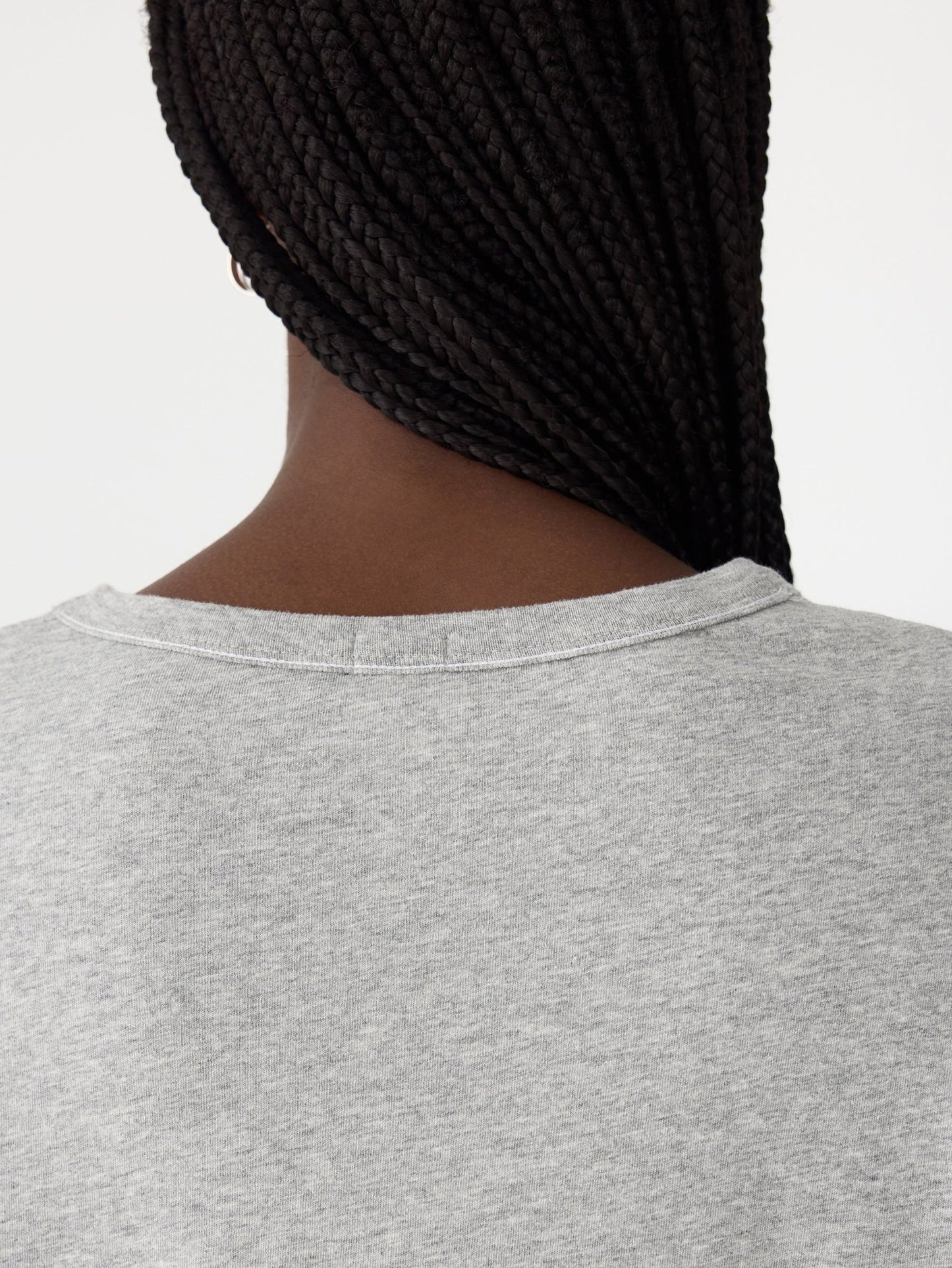 bassike | Boyfriend Htg L/S T-shirt | Grey Marle | Palm Boutique
