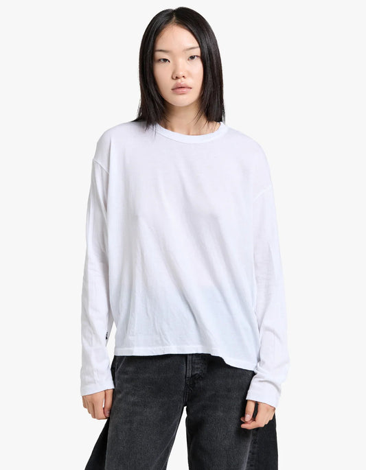 bassike | Boyfriend Htg L/S T.shirt | White | Palm Boutique