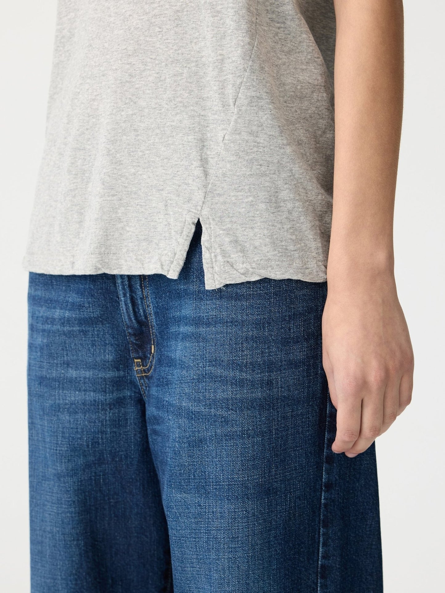 bassike | Classic t-shirt | Grey Marl | Palm Boutique