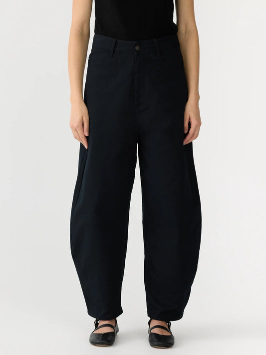bassike | Cotton Twill Barrel Leg Pant | Black | Palm Boutique