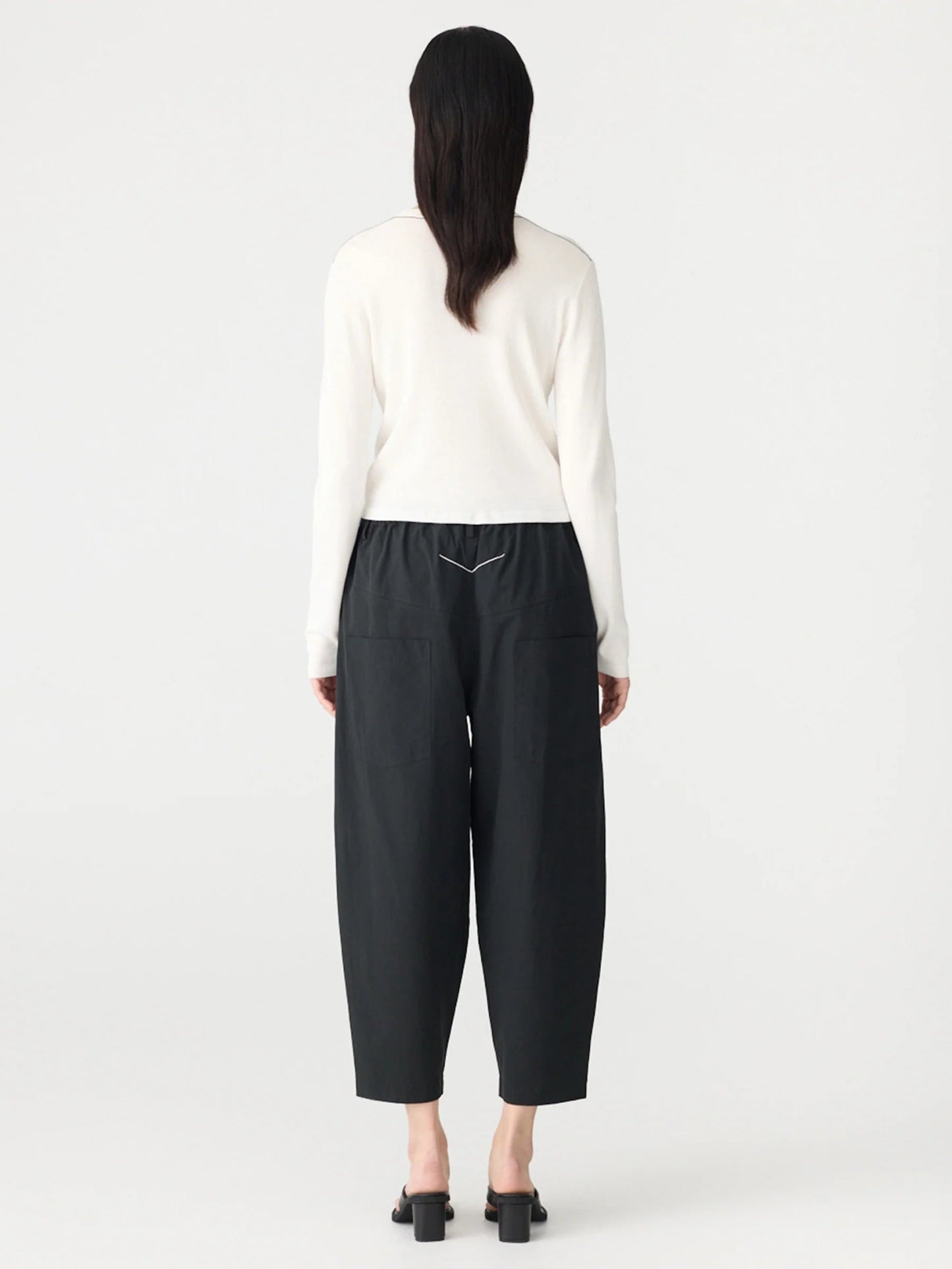 bassike | Crushed Cotton Summer Pant | Black | Palm Boutique