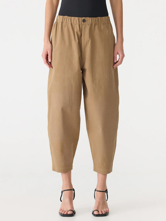 bassike | Crushed Cotton Summer Pant | Dark Tan | Palm Boutique