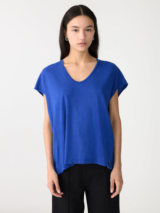 bassike | Fine Bind Scoop Neck Tank | Cobalt | Palm Boutique