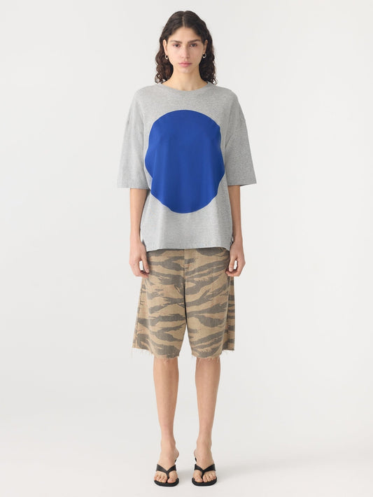 bassike | Grey Marl /Cob Slouch Dot Print T-shirt | Palm Boutique