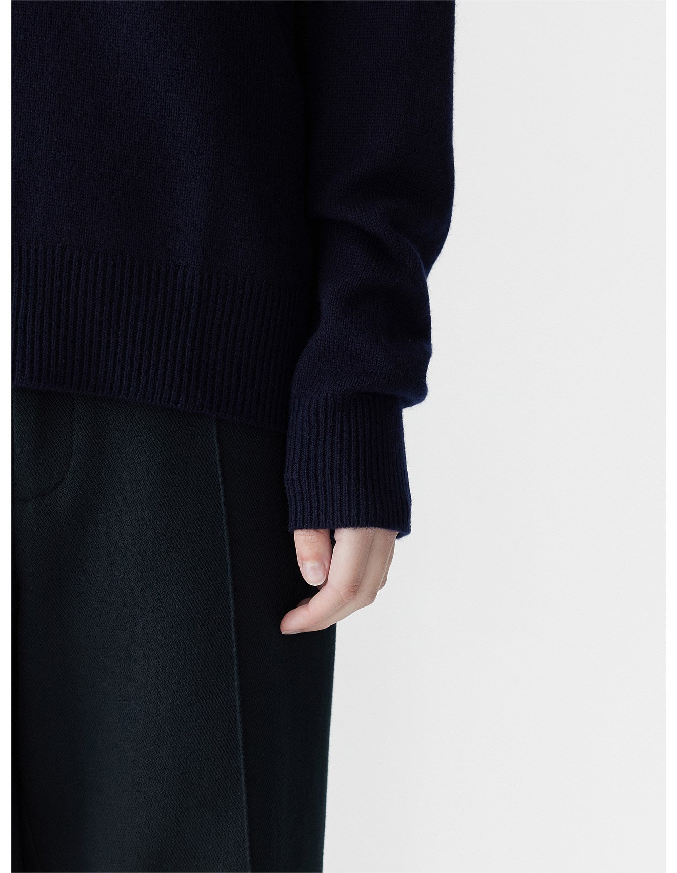 bassike | Low V - Neck Slouch Knit | Ink | Palm Boutique