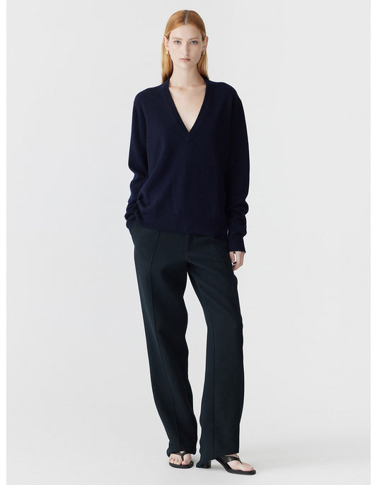 bassike | Low V - Neck Slouch Knit | Ink | Palm Boutique