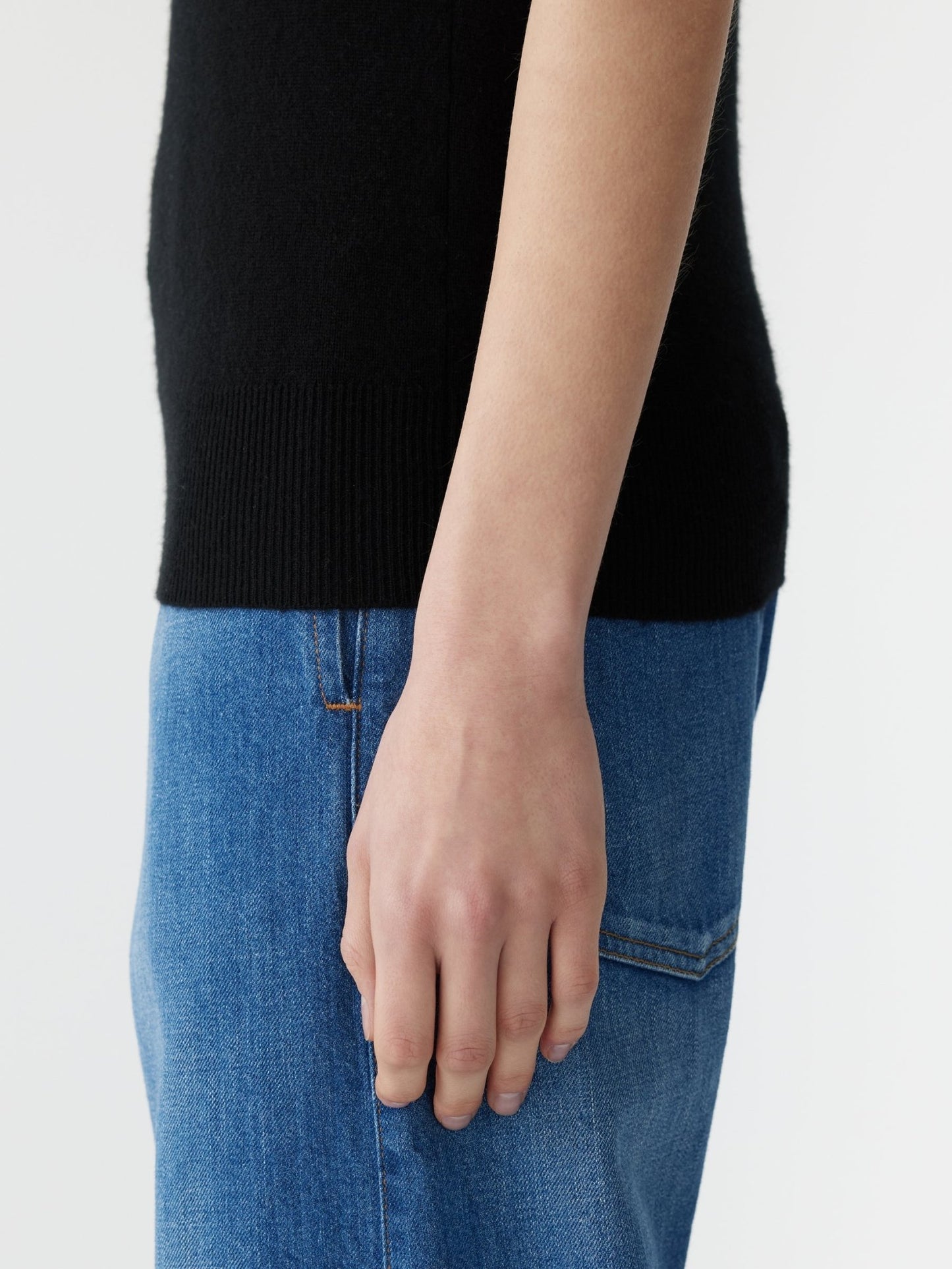 bassike | Slim Muscle Tank | Black Merino Cashmere | Palm Boutique
