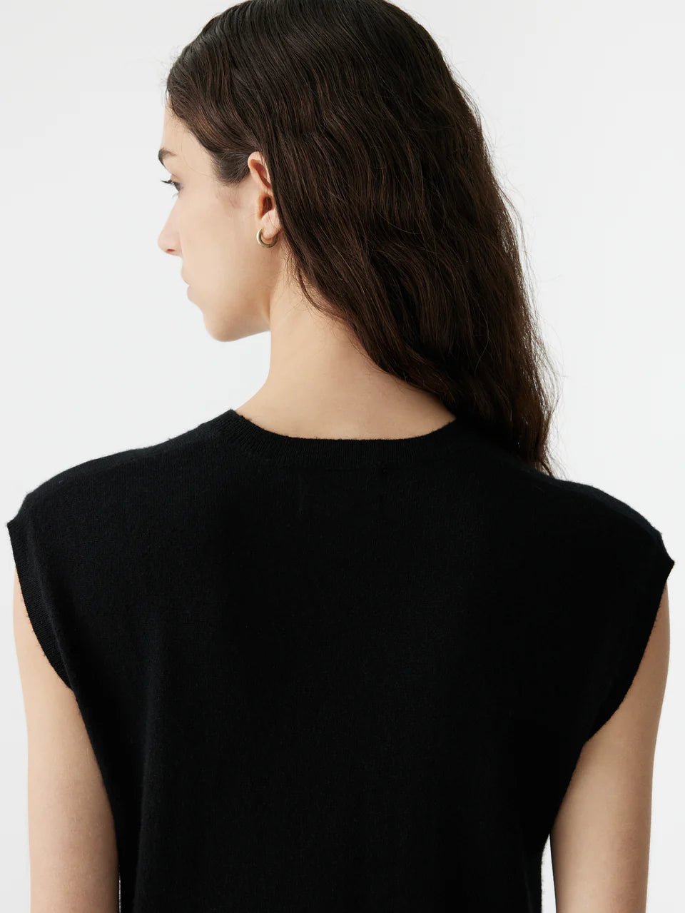 bassike | Slim Muscle Tank | Black Merino Cashmere | Palm Boutique