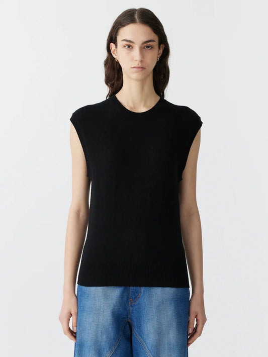bassike | Slim Muscle Tank | Black Merino Cashmere | Palm Boutique