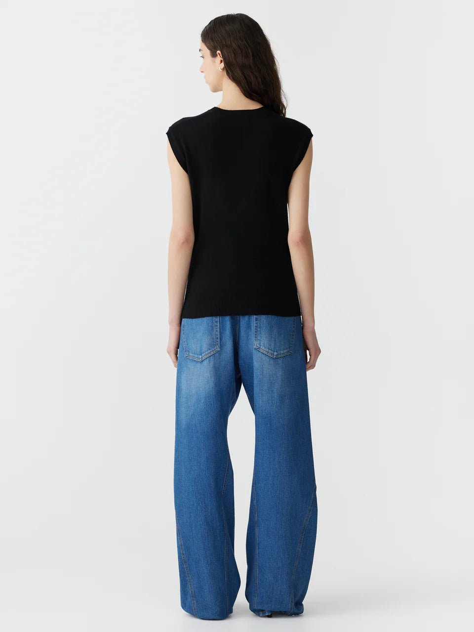 bassike | Slim Muscle Tank | Black Merino Cashmere | Palm Boutique