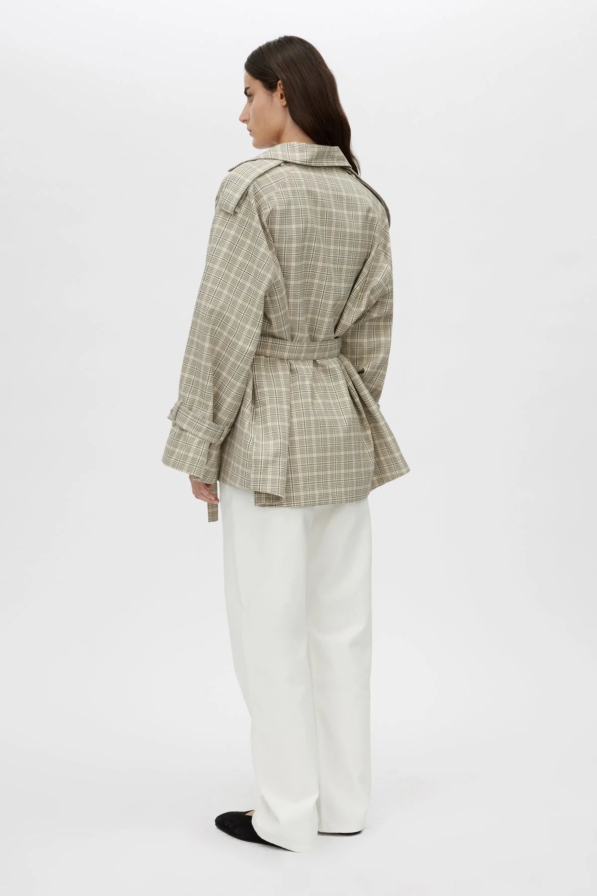 Camilla and Marc | Kinetic Tattersal Trench | Taupe Check | Palm Boutique