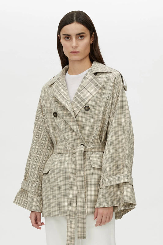 Camilla and Marc | Kinetic Tattersal Trench | Taupe Check | Palm Boutique