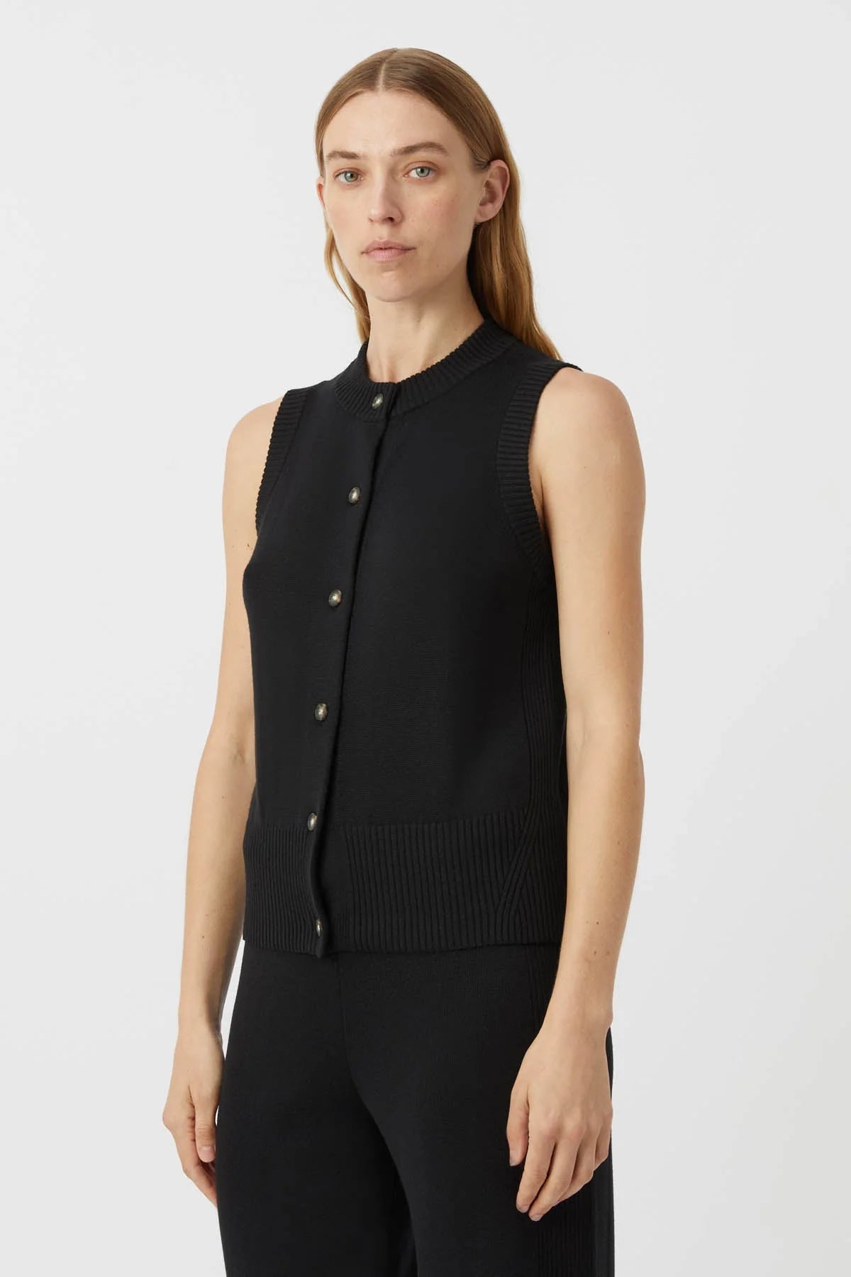 Camilla and Marc | Macie Sleeveless Cardi | Black | Palm Boutique