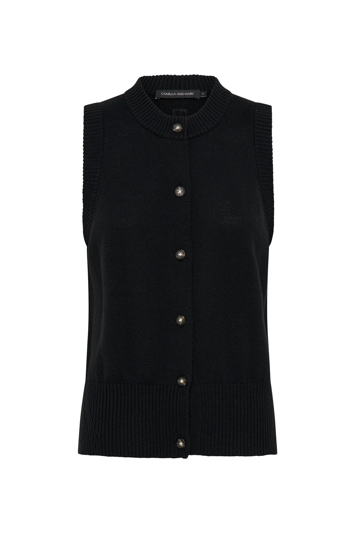 Camilla and Marc | Macie Sleeveless Cardi | Black | Palm Boutique