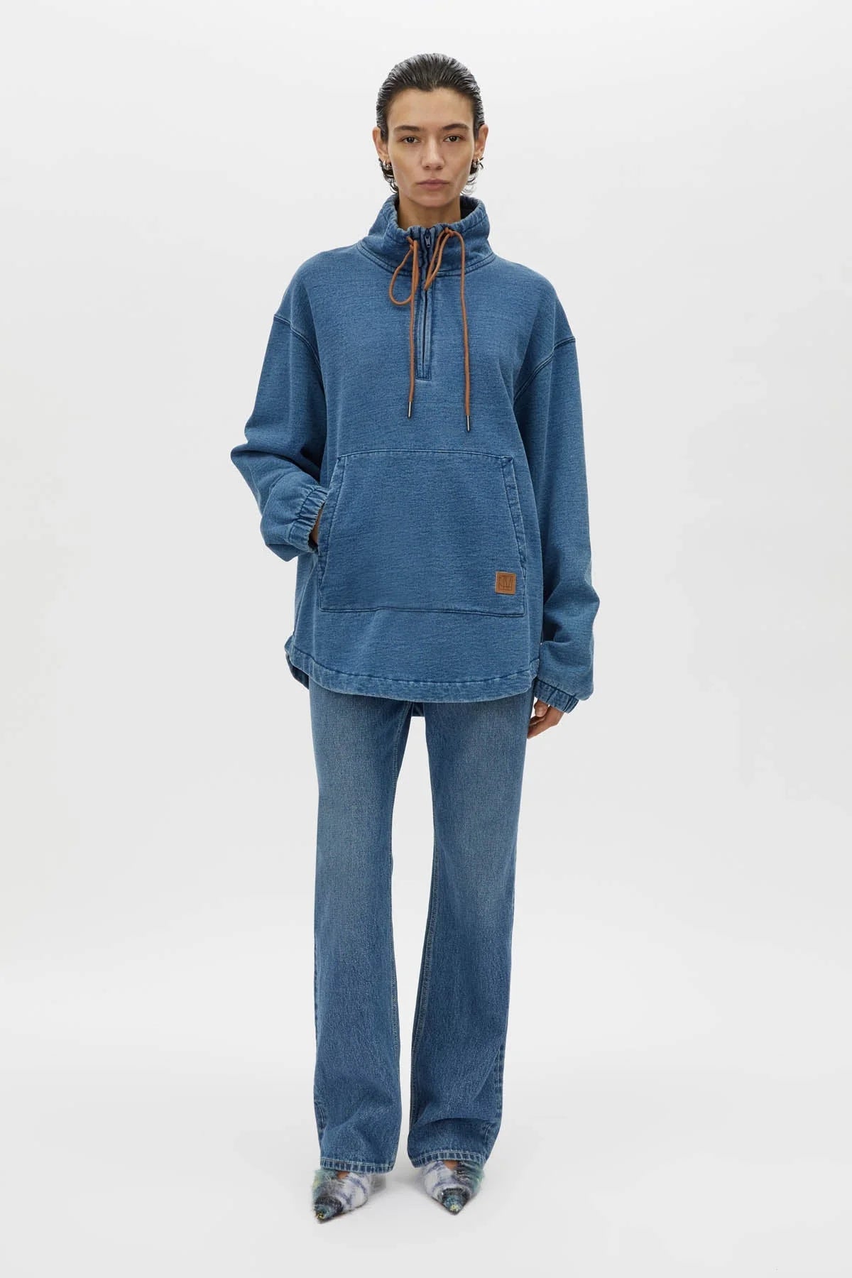 Camilla and Marc | Meena Denim Fleece Pullover | Classic Blue | Palm Boutique