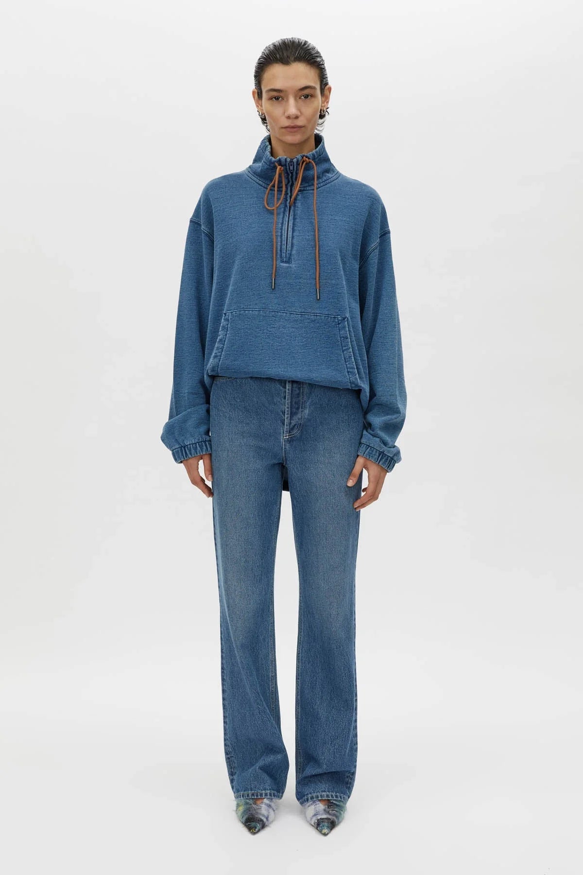 Camilla and Marc | Meena Denim Fleece Pullover | Classic Blue | Palm Boutique