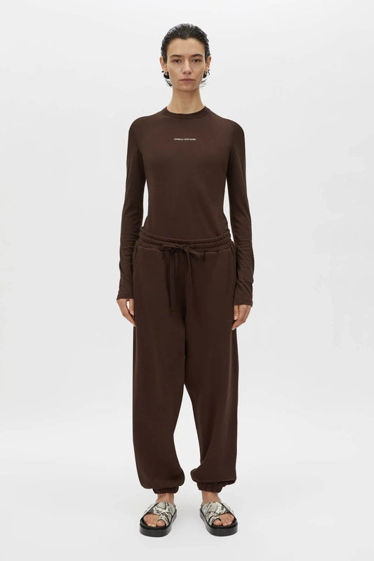 Camilla and Marc | Park Long Sleeve Logo Top | Bitter Chocolate | Palm Boutique
