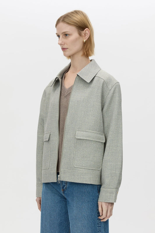 Camilla and Marc | Wright Collared Jacket | Reed Green | Palm Boutique