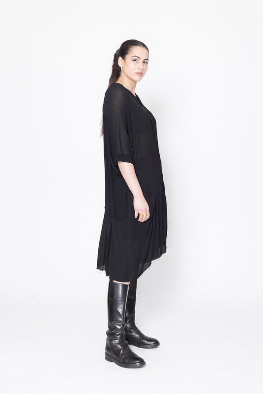 Company Of Strangers | Egos Shirtdress | Black Georgette | Palm Boutique
