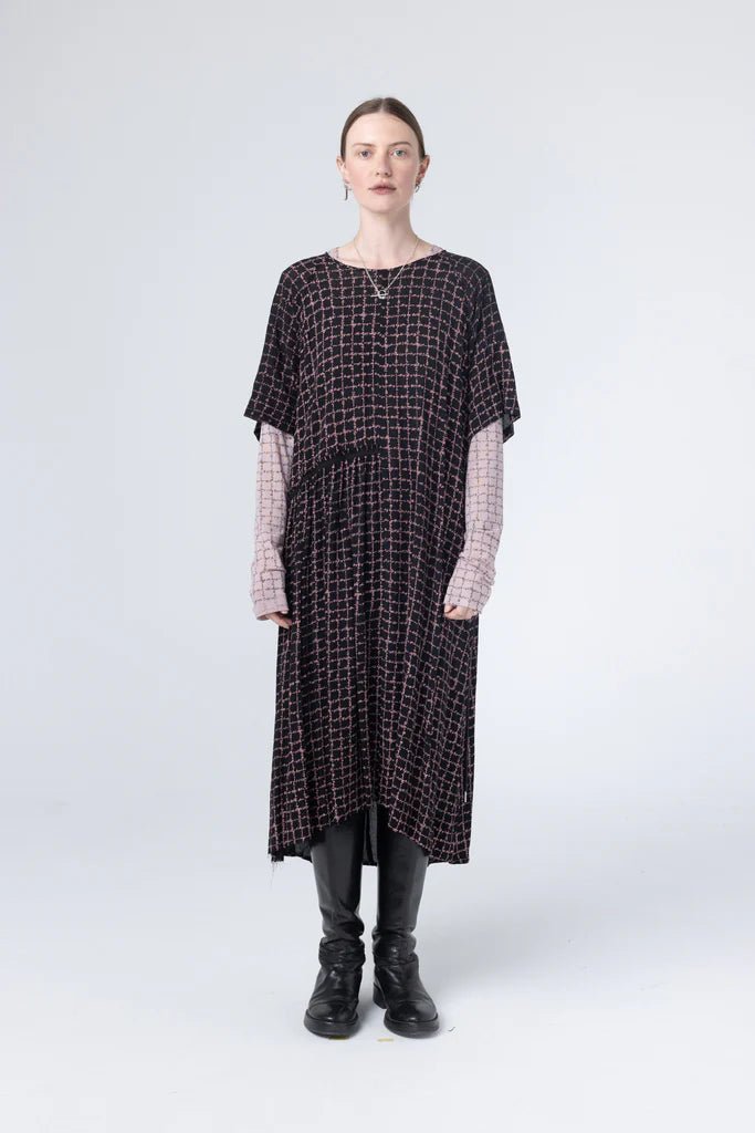 Company Of Strangers | We Float Dress | Black Grid | Palm Boutique