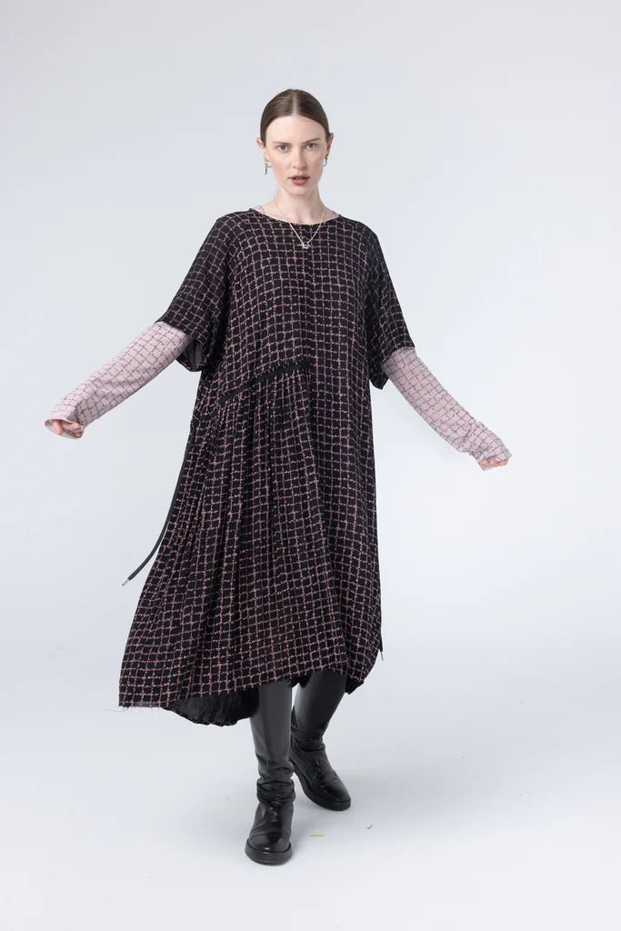 Company Of Strangers | We Float Dress | Black Grid | Palm Boutique
