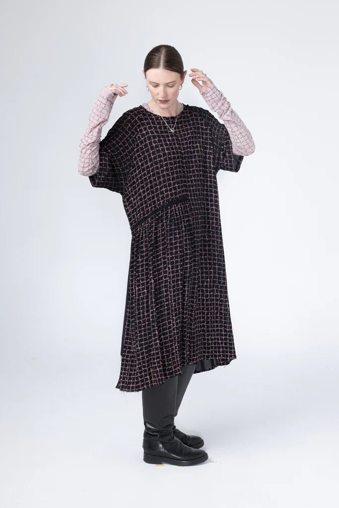 Company Of Strangers | We Float Dress | Black Grid | Palm Boutique