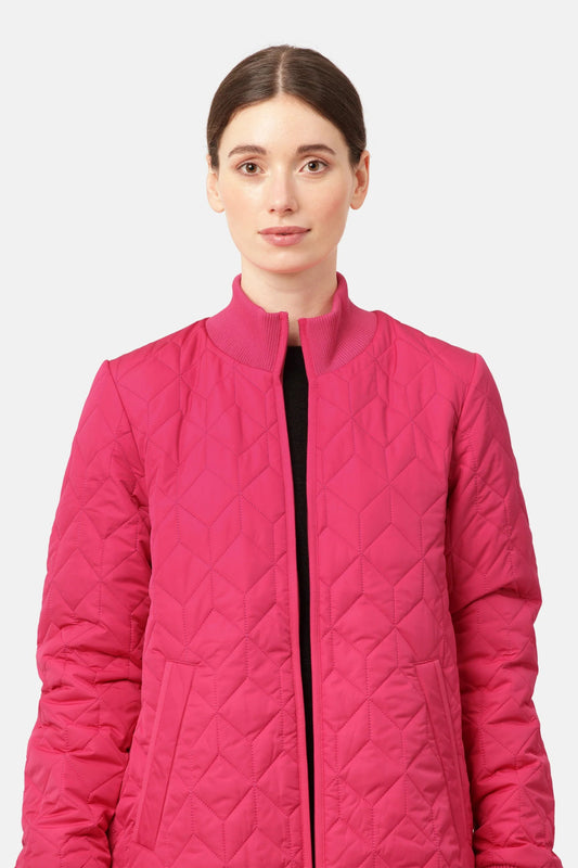 Ilse Jacobsen | ART 06 Long Quilted Coat | Magenta | Palm Boutique