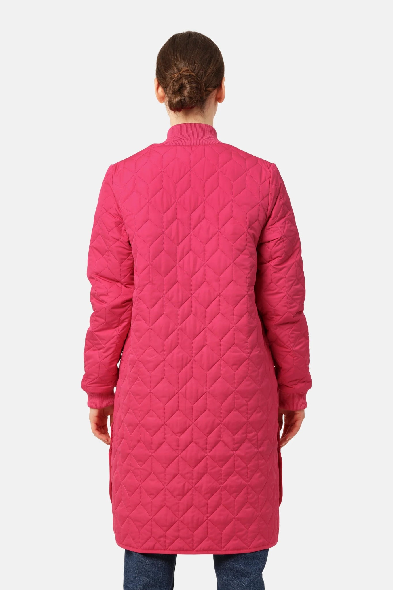 Ilse Jacobsen | ART 06 Long Quilted Coat | Magenta | Palm Boutique