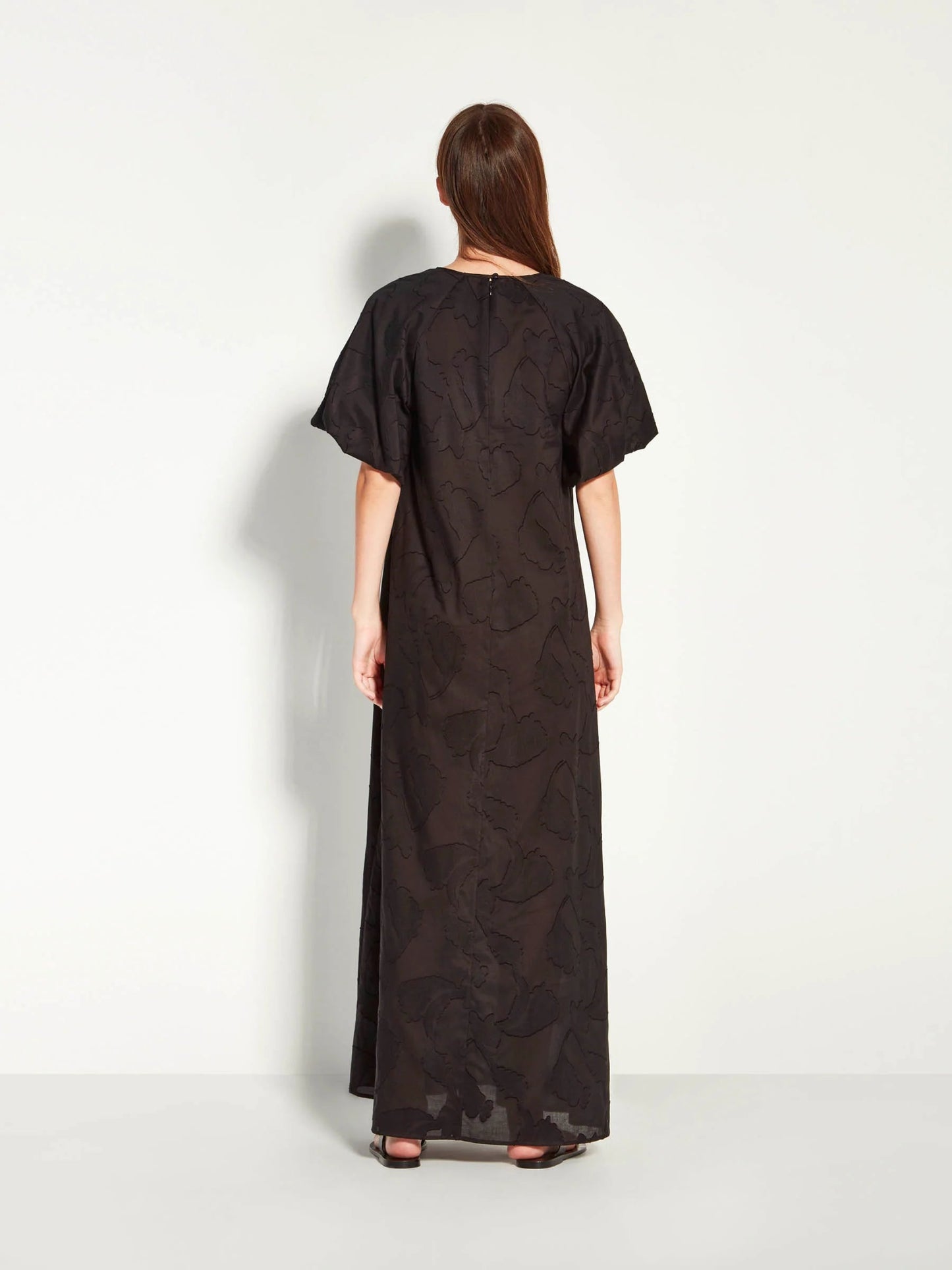 Juliette Hogan | Emmy Dress (Floral Cotton Jacquard) | Black | Palm Boutique